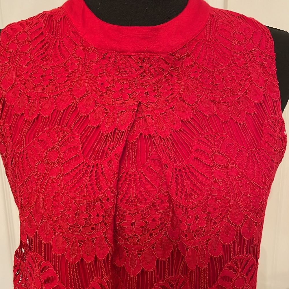 Cute Red Lace Top - Picture 2 of 6